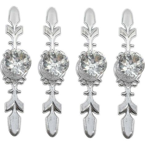 Ensemble de 4 boutons de porte en cristal, boutons d'armoire, poignée de tiroir en cristal diamant, bouton de porte de placard, quincaillerie de meubles (170 mm)