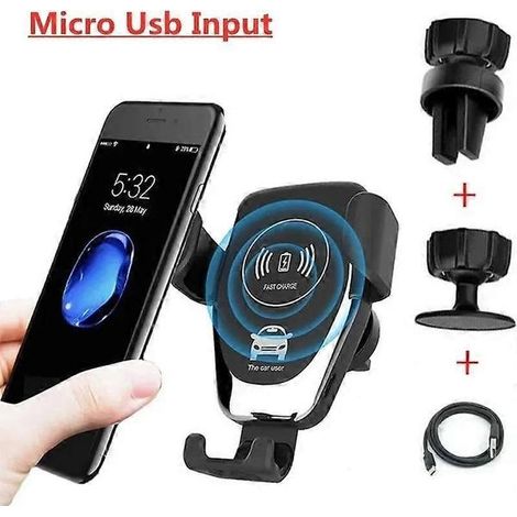Chargeur rapide sans fil 30 W pour voiture, support de grille d'aération, support pour téléphone portable, support de charge sans fil pour Samsung, iPhone et Huawei (1/5)