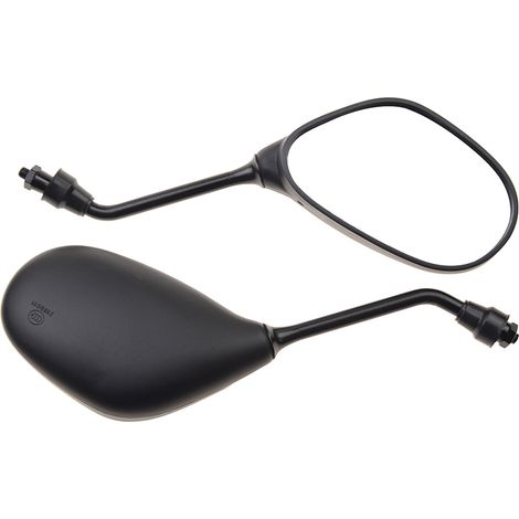 Black plastic rearview mirror for motorcycles and electric bikes (50-250cc), thread diameter 8mm (1/4)