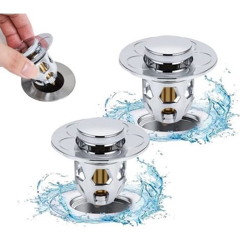 2Pcs Bouchon d\'évier de Filtre - Bouchon d\'évier de Salle de Bain Pop-up Universel pour Cuisine, Baignoire, Lavabo (1/4)