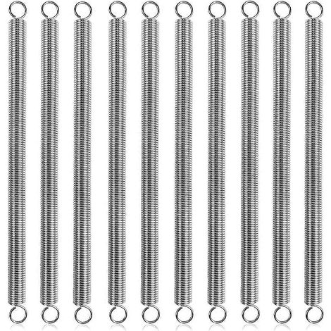 10 Zugfedern 3/8 Zoll x 6-1/2 Zoll, 0,047 Zoll, Doppelfederstahlhaken für mechanische Reparaturen, Industrietore und Heimwerkerprojekte. (1/5)