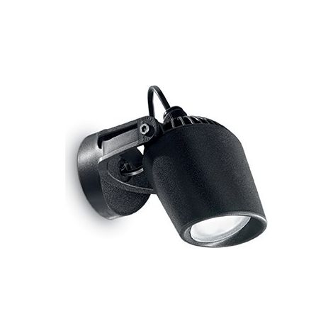 Ideal Lux Minitommy - Spot mural extérieur à 1 ampoule noir IP66, GU10 (1/2)