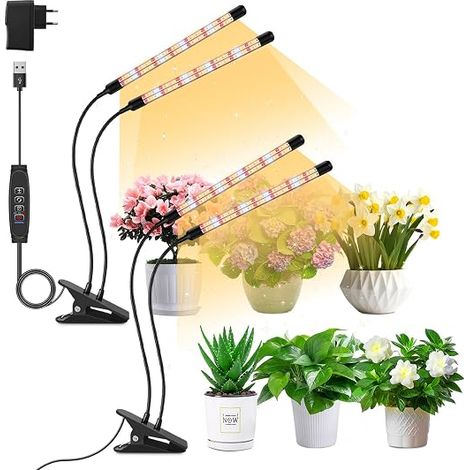Heads Plant Lamp, Shape Spectrum Grow Light Indoor Plants, Dimming Levels, Automatic Timer (1/5)