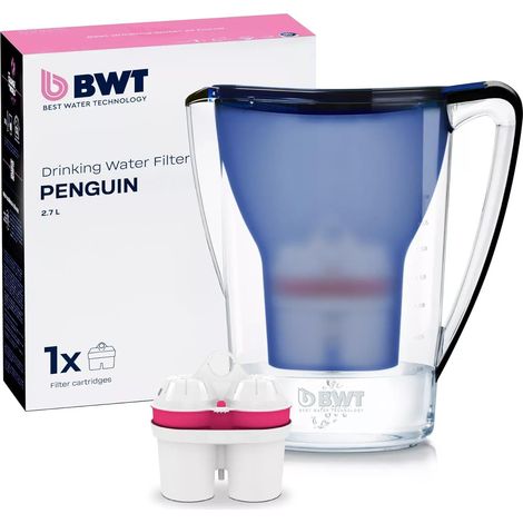 Carafe filtrante 2,6 l avec cartouche Magnesium – filtre à eau robinet réduit calcaire, chlore, métaux lourds eau enrichie en magnésium, idéale thé, café, cuisine charbon actif (1/5)