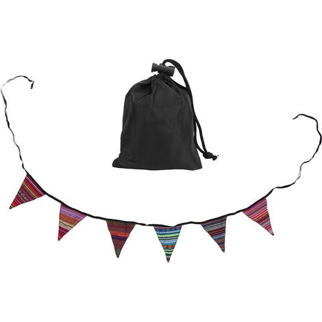 Fanion Triangle Extérieur 6 Drapeaux Colorés pour Décoration de Tente de Camping
