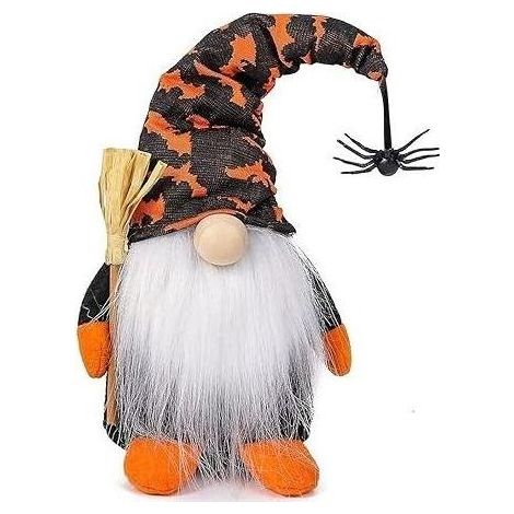 Poupée naine sans visage d'Halloween, araignée chauve-souris récolte d'automne décorations en peluche nain ferme elfe, figurines faites à la main d'automne vieil homme barbu décoration d'Halloween (1/5)