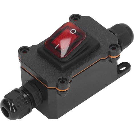 4-poliger 2-Positionen-Schnellschalter mit Wipptaste, IP65 wasserdicht, Ein/Aus-Kippschalter für den Außenbereich, rot (1/5)