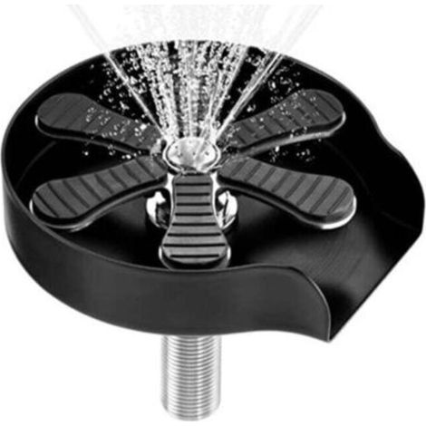 Lave Verre pour éVier Lavabo - Rince Verre Brosse En Verre pour éVier De Bar - Lave Biberon Bouteille, Accessoire Evier Cuisine - Noir