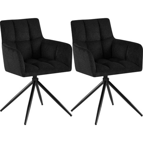 2er Set Esszimmerstuhl Jonah Stoff schwarz