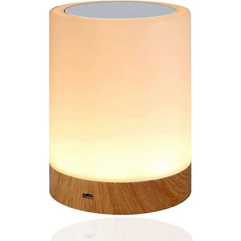 Lampe de chevet LED, lampe de table d'ambiance à intensité variable pour chambre ou salon, veilleuse portable 16 couleurs avec lumière blanche chaude (1/3)