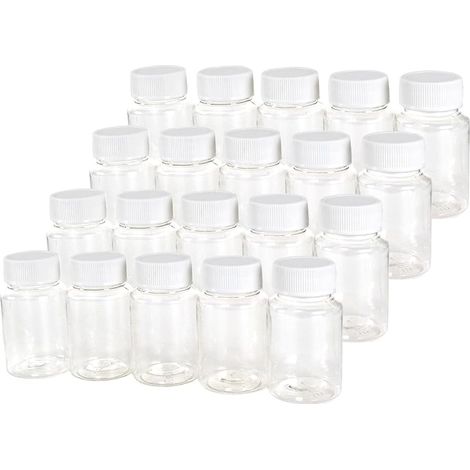 12 petites bouteilles voyage 80 ml blanches, transparentes, remplies pour stockage liquide écologique (1/5)