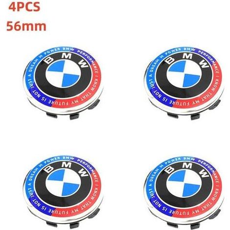 NURIA-Cache moyeu jante BMW 56mm-Enjoliveur centre roue-Convient pour le remplacement des enjoliveurs BMW-Collaboration Bleu et Blanc (1/2)