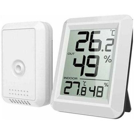 Thermomètre Intérieur et Extérieur, Thermomètre Connecté avec Capteur Extérieure sans Fil, Thermomètre Hygrometre Numérique avec Grand Ecran LCD (1/4)