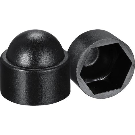 Cyslmuk – Lot de 50 cache vis écrou de protection M12 – Plastique noir – Pour assemblages en milieu public – Protection contre corrosion et chocs (1/5)