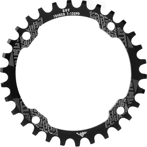 Plateau 30T Noir Alliage d'Aluminium 104BCD pour VTT Single Speed - Accessoires de Manivelle