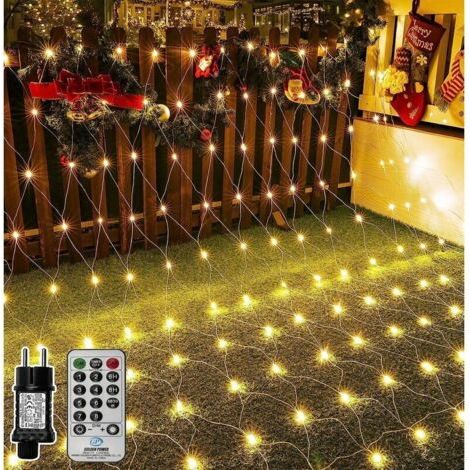 BARKBUSTERS  Guirlande Lumineuse Filet 200 LEDs 3M x 2M Filet Lumineux Nol Exterieur tanche 8 Modes Maille Lumineuse pour Jardin Balcon Rideau Dcor Blanc Chaud (1/4)