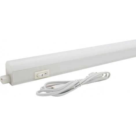 IluminaShop - Regleta LED T5 con Interruptor 10W 873 mm  Enlazable  Blanco Frio 6500K
