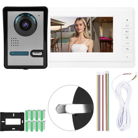 Visiophone vidéo 7 pouces écran LCD, caméra interphone sonnette avec moniteur, système sécurité domestique 110-240V (AU) (1/4)