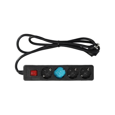 Base múltiple Serie Estándar 4T con interruptor (3x1.5mm) 3M Negro (1/3)