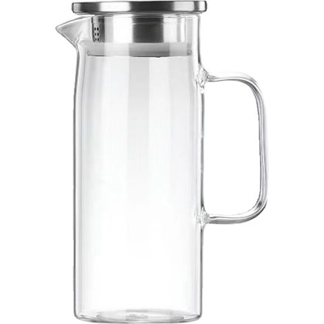 Carafe De Vidrio - 1 5 L - Tapón De Acero Inoxidable Con Junta De Silicona - Resistente Al Calor Hasta 100 °C - Para Refrigerador Y Mesa (1/5)