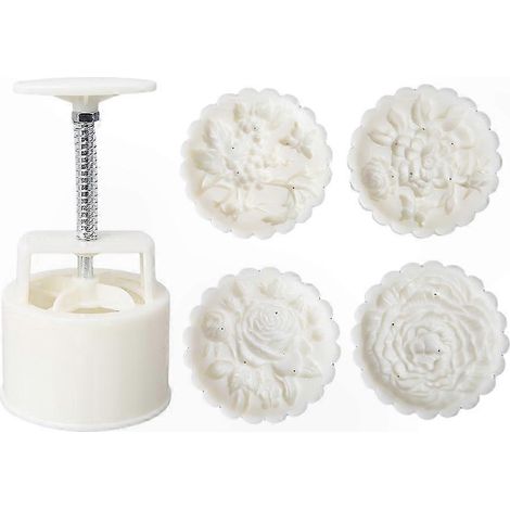 Mondkuchenform aus Kunststoff, 3D-Rosen-Ausstecher, DIY-Backwerkzeug für Kekse, 150 g oder 200 g, Küchenaccessoire für die Mondfestfeier (1/4)