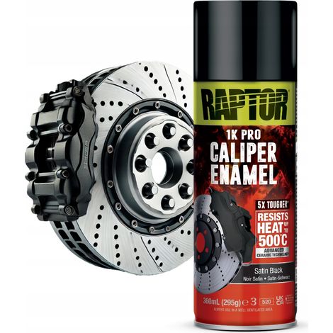 Vernice spray Raptor per pinze freno, nero satinato, 400 ml, 500 °C. (1/3)