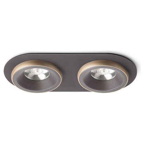 Faretto SHARM R II da incasso marrone/oro perlato 230V LED 2x10W 24° 3000K