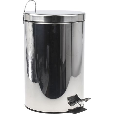 Poubelle Chrome en Acier Inoxydable, 12L ( Prix pour 1 ) (1/2)