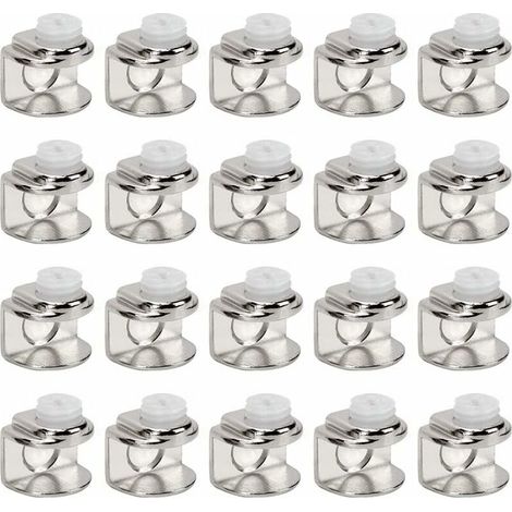 20 Pièces de pinces à verre,support etagere verre,Fixations Réglable Support peuvent installer de verre de 4 à 9 mm d'épaisseur (1/4)