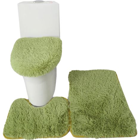 Rutschfeste Badematten, 3-teiliges Set mit U-förmigem WC-Sitzbezug – saugfähig und maschinenwaschbar (1/5)