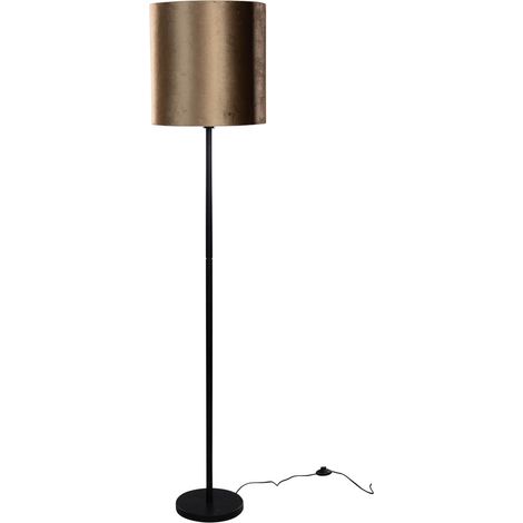 QAZQA simplo shade - Classico - Acciaio,Velluto,Tessuto - Nero/Bronzo/Oro - Tondo Max. 1 x Watt