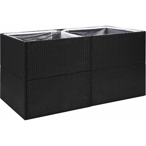 Maison Exclusive - Pflanzkübel Schwarz 157x80x80 cm Poly Rattan
