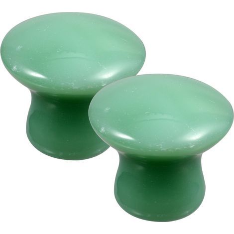 Lot de 2 Piees de Massage Facial en Aventuine Vete, Masseus de Champignon, Planches Gua Sha Lisses pou Massage Visage et Détente Cutanée, Accessoies Bien-soin du Visage (1/4)