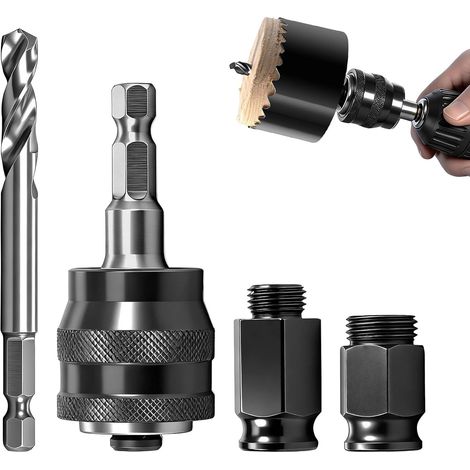 Adaptateur de Dégagement Rapide pour Scie Cloche Bi-Métal 4 Pièces (1/5)