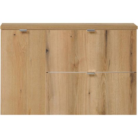 Mobiletto sottolavabo da bagno stile design 90 x 60 x 40 cm effetto rovere 030009999