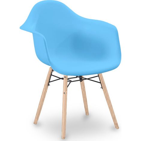 Dining Chair Scandinavian Design - Wooden Legs - Nordika Blue (1/4)