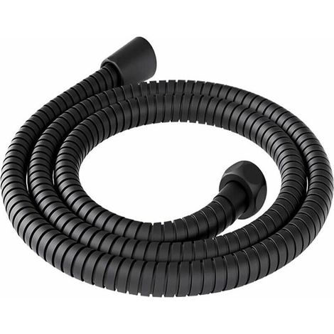 Tuyau de douche 200 cm universel en acier inoxydable anti-torsion anti-corrosion tuyau douche 2 m flexible douche flexible de douche flexible pour douche câble douche universel noir (1/4)