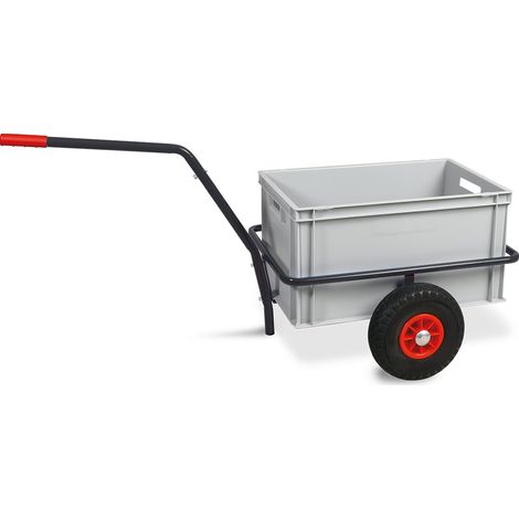 BRB Handwagen mit Kunststoffkasten, H 320 mm, LxBxH 1250x640x660 mm, Tragkraft 200 kg (grau)