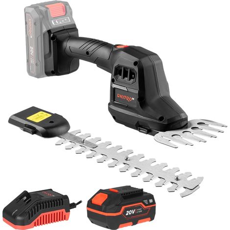 Taille-Haies sur Batterie DGS-200 20V - Cisaille 2 en 1 pour Gazon et Arbustes, Mini Taille-Haies sans Fil avec Changement Rapide des Lames, Taille de Précision 200 mm, Kit 4Ah - par Dnipro-M