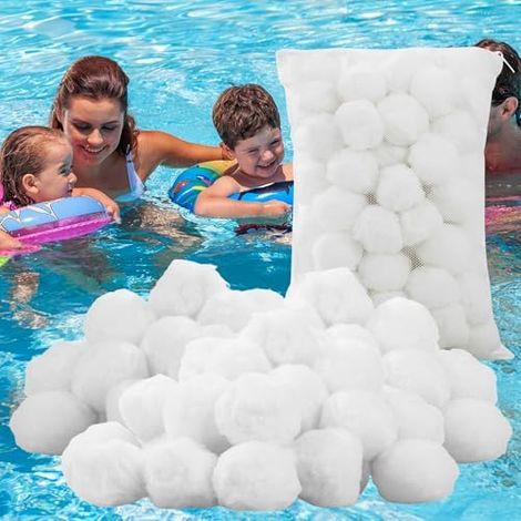 Balles Filtrantes,1300g Boule Filtrante Piscine réutilisable avec Filet à Linge,Peut remplacer 45kg de Filtration sur sableAquarium, Piscine filtres Accessoires (1/5)