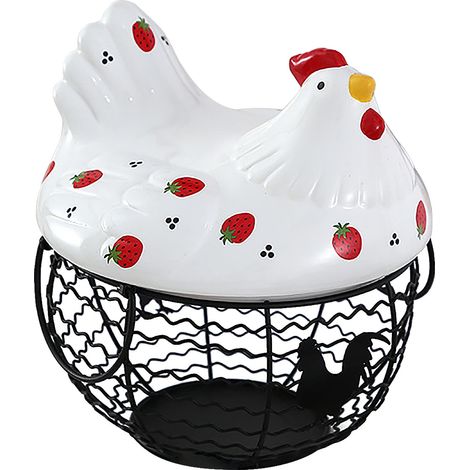 Panier à fraises en fer forgé, panier à œufs en céramique, panier à fruits pour salon, panier de cuisine, décoration nordique (1/5)