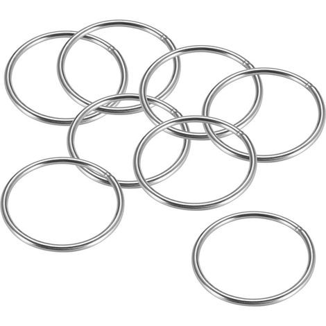 Lot de 8 anneaux cerclage soudés en acier inoxydable 80 x 5 mm (1/3)