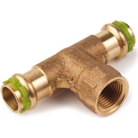 Kupfer Pressfitting Sudo-Press T-Stück Innengwinde 22 mm - 1/2" - 22 mm Kontur V DVGW