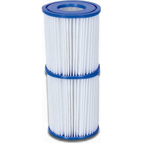 Pack 2 Filtros de Agua para Depuradora de Cartucho Tipo II Anti-Microbial Bestway de 2.006 y 3.028 litros/hora (1/4)