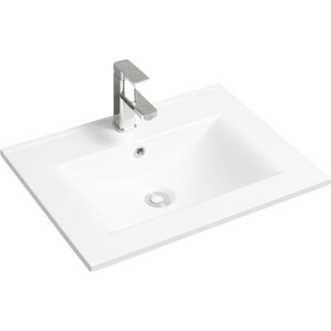 Vasque à encastrer rectangulaire - 60 x 46 cm - Blanc - SKAY (1/4)