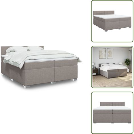 Boxspringbett mit Matratze Taupe 200x200 cm Stoff - Boxspringbett - Doppelbett - Bettsystem - Schlafsofa - Tapete (1/5)