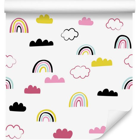 Papier peint Nuages colorés et arcs-en-ciel pour salon et chambre 50x1000 cm (1/5)