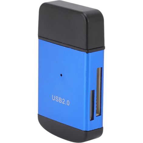 Multifunktionaler USB-2.0-Kartenleser, maximale Datenübertragungsrate von 480 Mbit/s, Gehäuse aus Aluminiumlegierung, Plug & Play, automatische Verifizierung, blau (1/5)