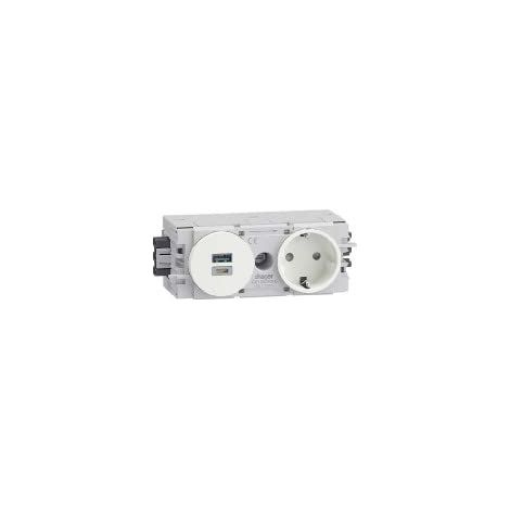 Hager Prise USB A et C Blanc Domestique 250V 16A