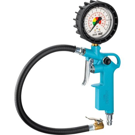 Gonfleur de pneus 9041-1 I Plage de mesure du manomètre : 0-12 bar, longueur du tuyau : 400 mm, manomètre : 63 mm I Contrôleur de pression des pneus pour voiture, moto et autres (1/5)